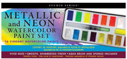 Art Center Watercolor Paint Set Metallic & Neon 18 colors by Homeportonline