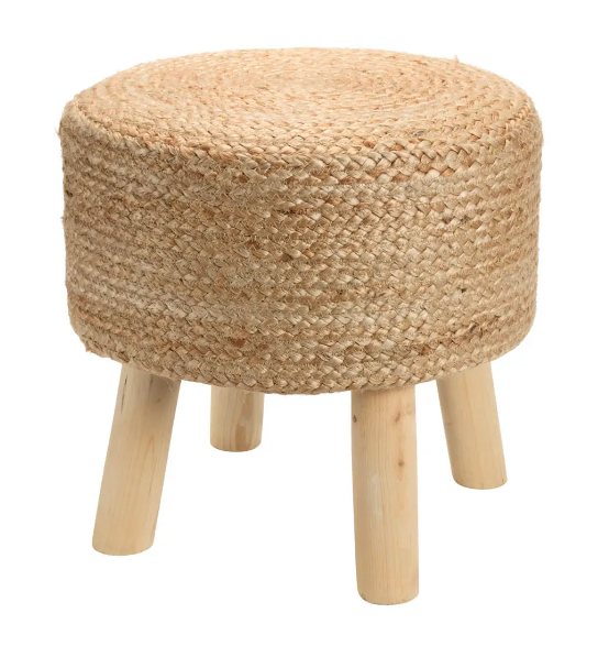 Saba Stool Natural Pouf by Homeportonline