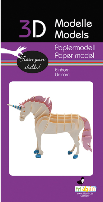 3D Paper Model Kit Unicorn by Homeportonline