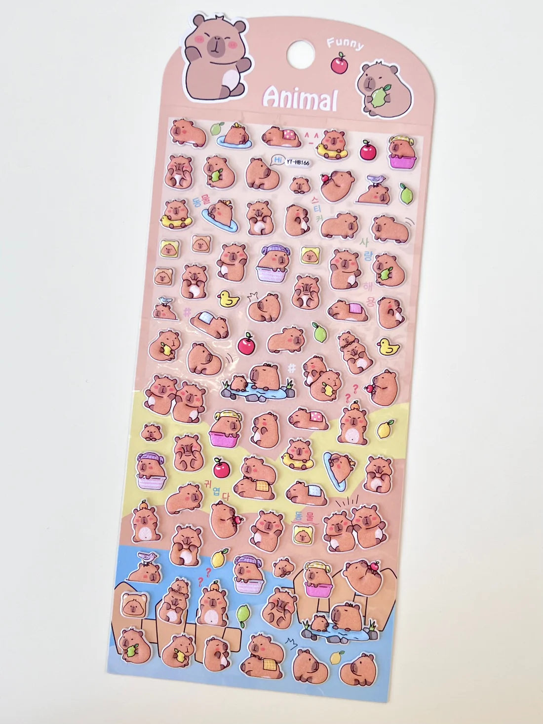 Stickers Puffy Capybara Fruit & Duckies by Homeportonline