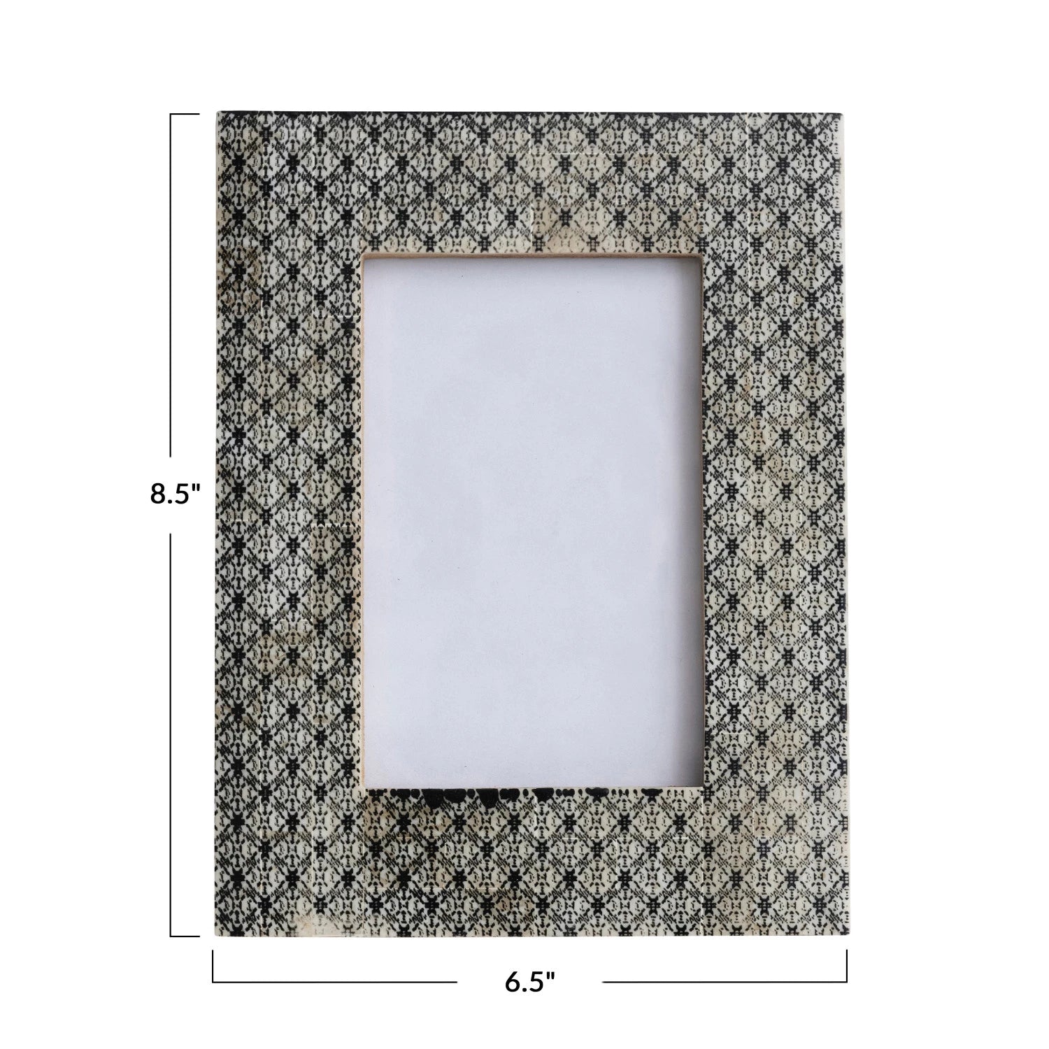 Frame Resin Two Tone Pattern Charcoal Grey Holds 4" x 6" by Homeportonline