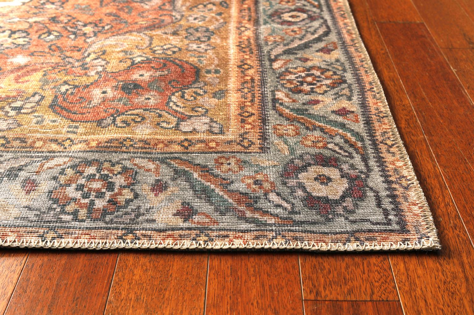 London Valencia Rust Washable Rug 5' x 7'6" by Homeportonline