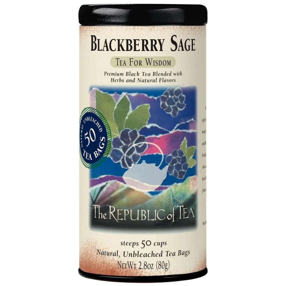 Classic Tea Tin - BlackBerry Sage Black Tea 50bags by Homeportonline