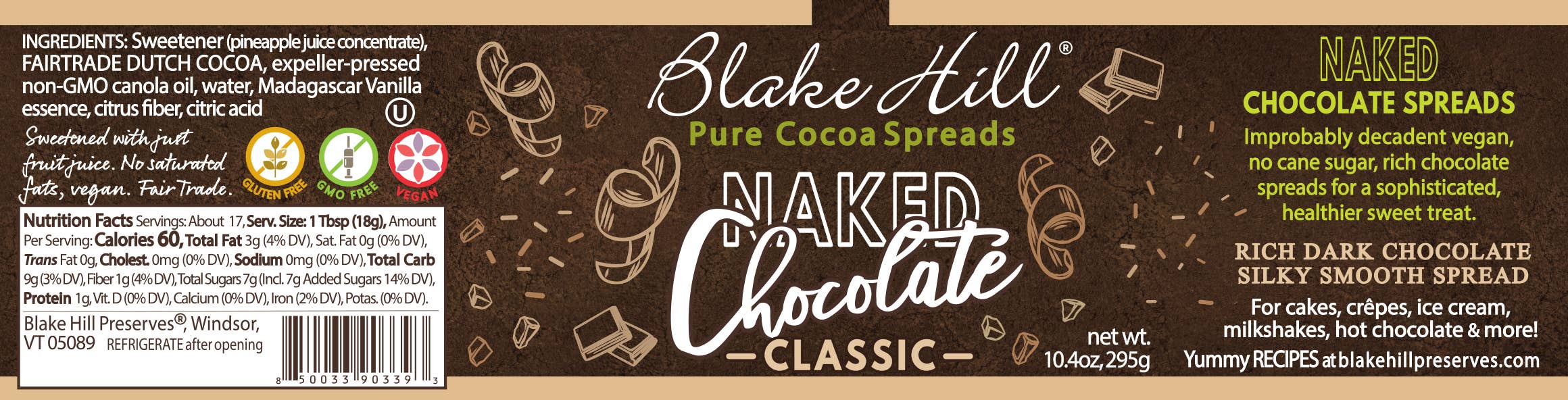 Blake Hill Preserves - Naked Classic Chocolate Spread by SidePony Boutique