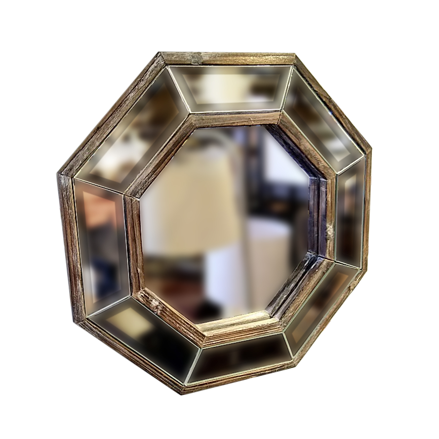 Mirror Octagon 2 Assorted Wood Finishes by Homeportonline