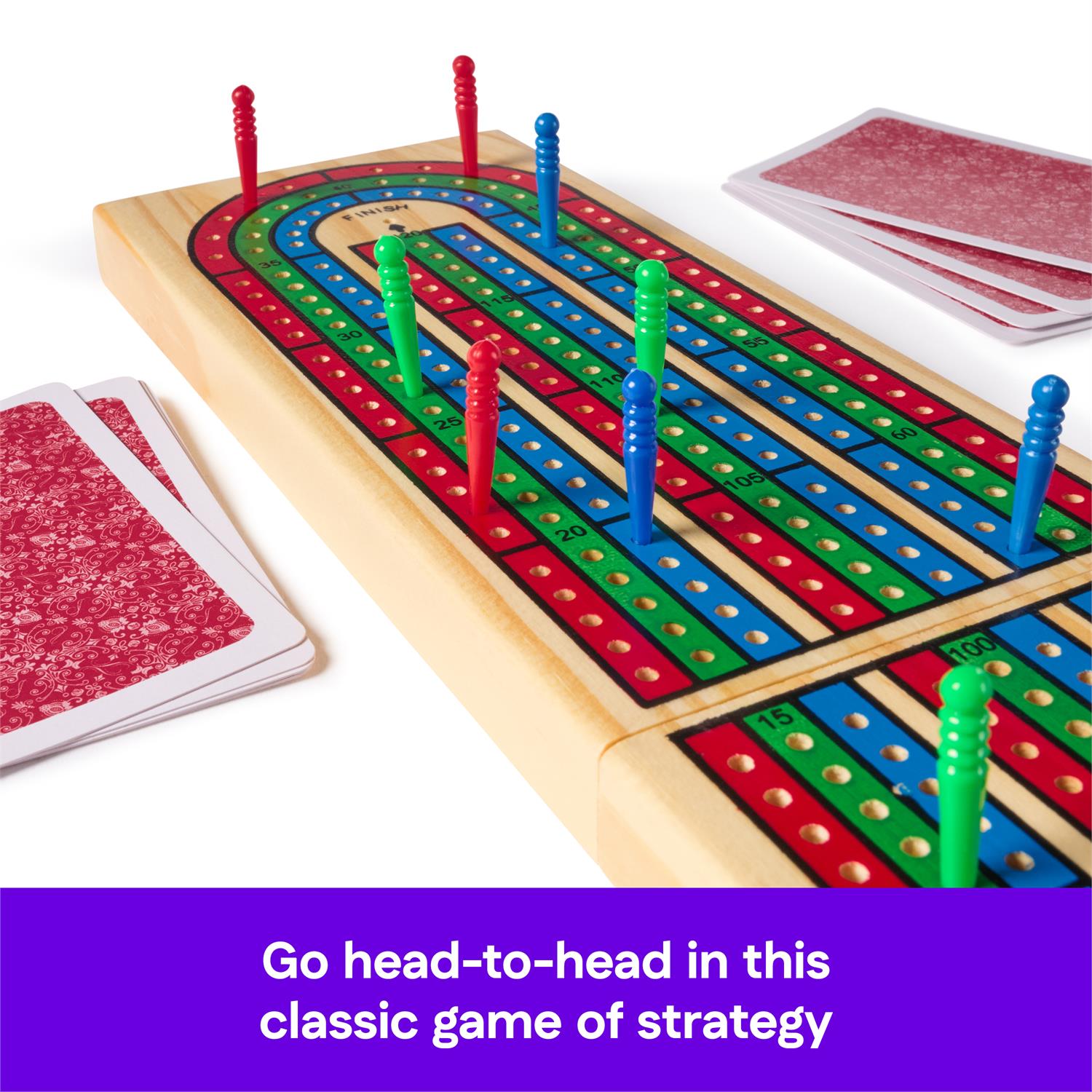 Game Cardinal Classics Cribbage Wooden Board Folding With Cards
