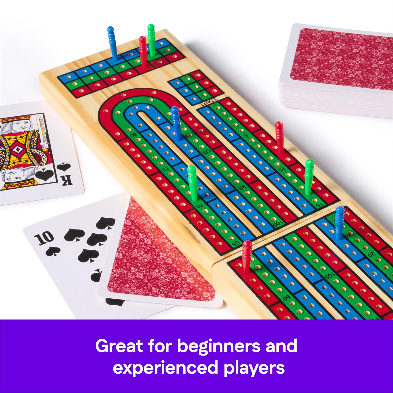 Game Cardinal Classics Cribbage Wooden Board Folding With Cards
