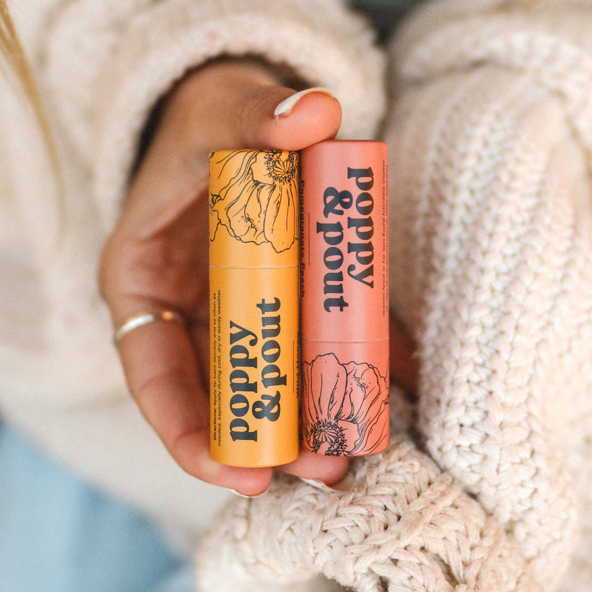 Poppy & Pout Lip Balm, Pomegranate Peach by Dear Lucy