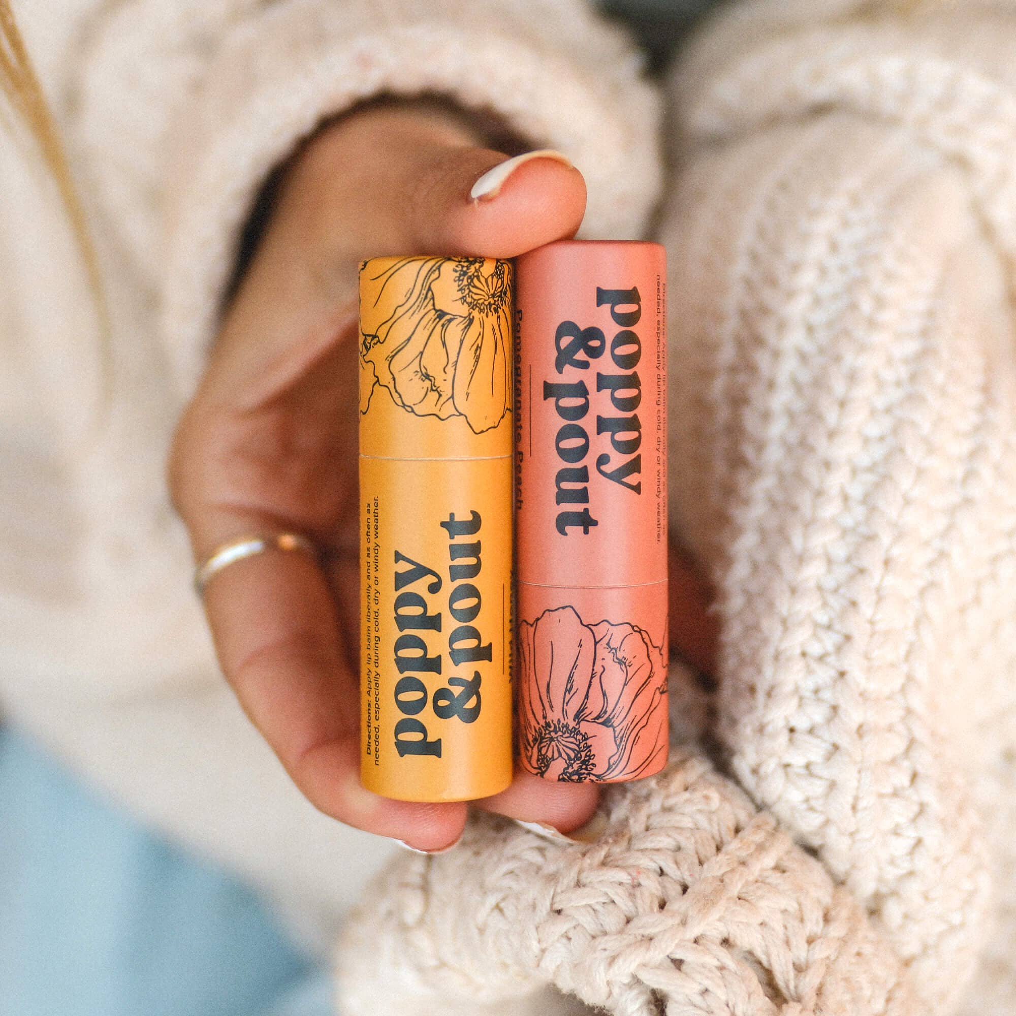 Poppy & Pout Lip Balm, Pomegranate Peach by Dear Lucy