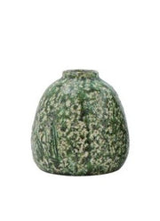 Vase Terracotta Round Speckled Green 4" High Small by Homeportonline