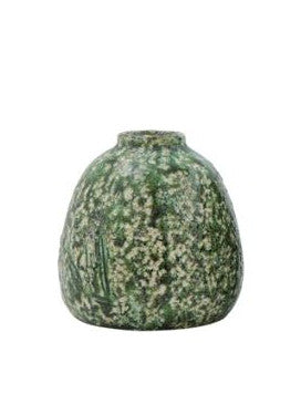 Vase Terracotta Round Speckled Green 4" High Small by Homeportonline