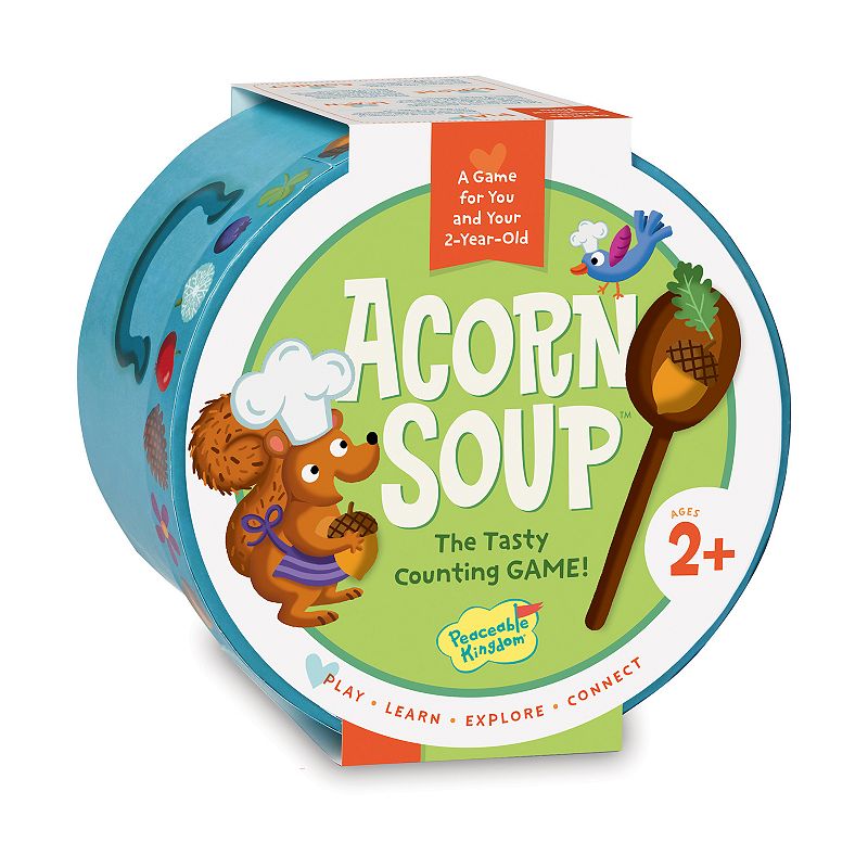 Peaceable Kingdom Acorn Soup Counting Game - 8 Recipe Cards  24 Ingredient Tiles  1 Wooden Spoon  Parent Guide & Instructions - Ages 2+
