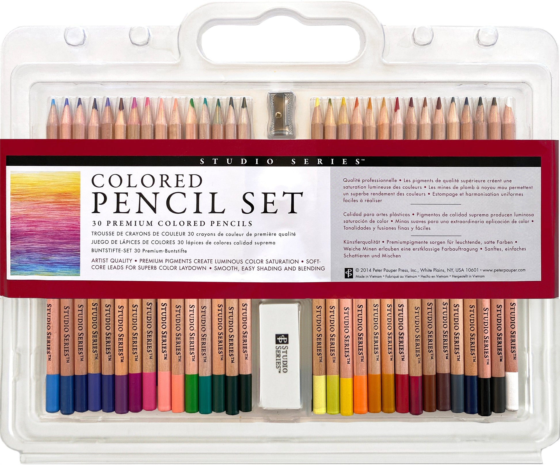 Art Center Colored Pencils 30 Colors, Sharpener & Eraser by Homeportonline