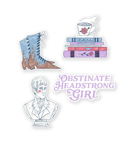 Jane Austen's Pride and Prejudice Stickers - Sticker Set Of 4