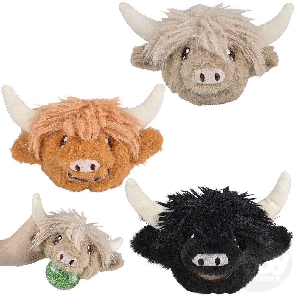 Squeezy Bead Plush Highland Cow 3" by Homeportonline