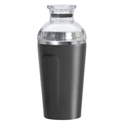 Cocktail Shaker - Groove Double Wall Stainless Steel 16oz Black by Homeportonline