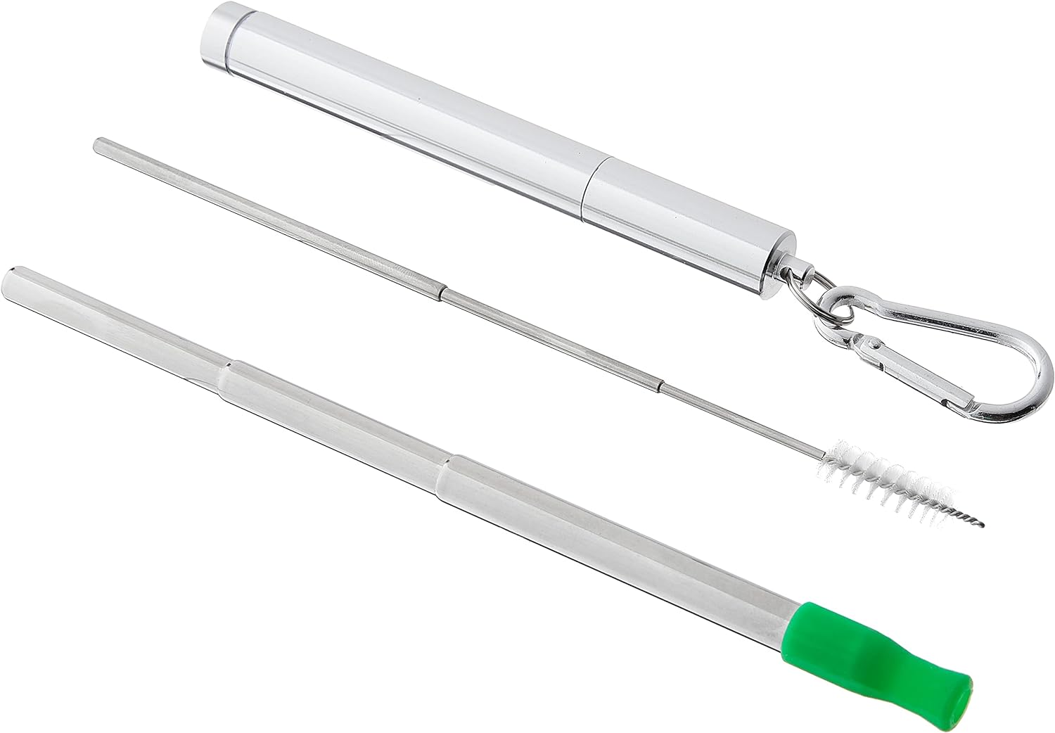 Drinking Straws - Stainless Steel - Telescopic Straw w/ Case & Brush by Homeportonline