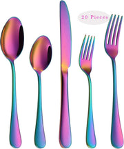 Rainbow Flatware Cutlery Silverware Set 20 Pieces by Homeportonline