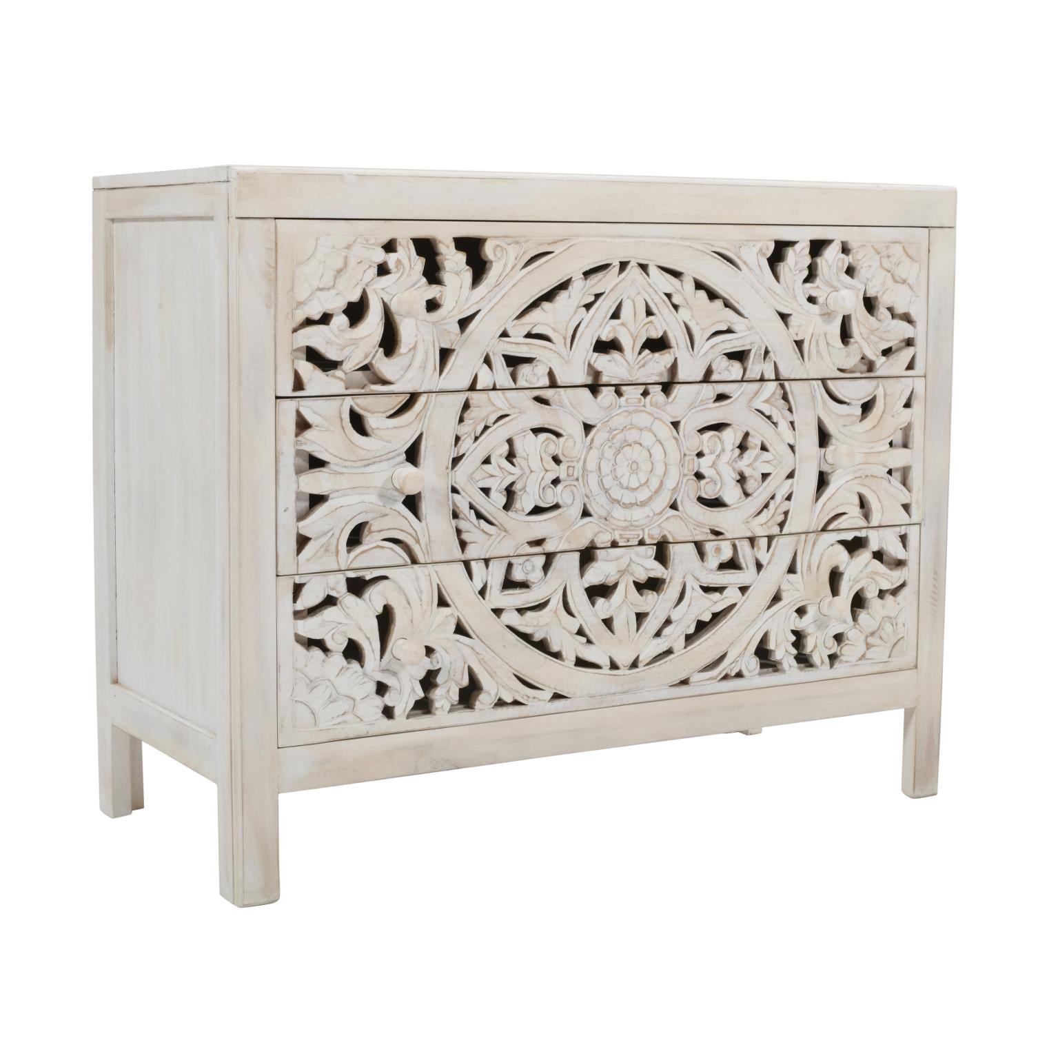 Jolie Accent Chest Mango Wood White by Homeportonline