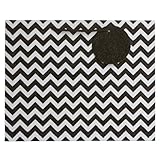 Jillson Roberts Large Gift Bags, Sophisticate Chevron, Black and White, 6-Count (LT421)