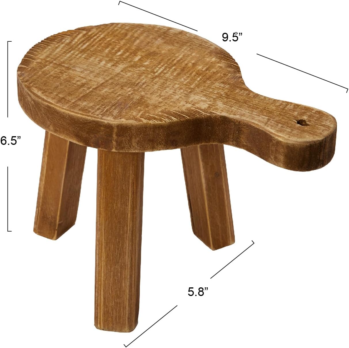 Pedestal Fir Wood Paddle Round 9.5in X 5.75in X 6.5in High by Homeportonline