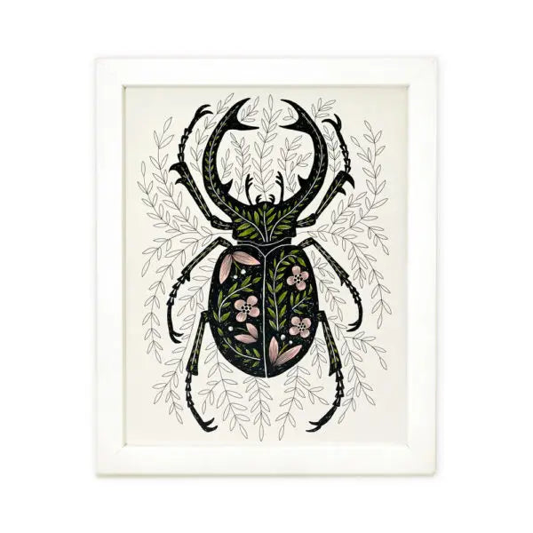8" x 10" Stag Beetle Art Print by Wild Lark
