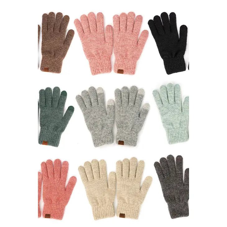 C.C. Heather Plain Knit Gloves