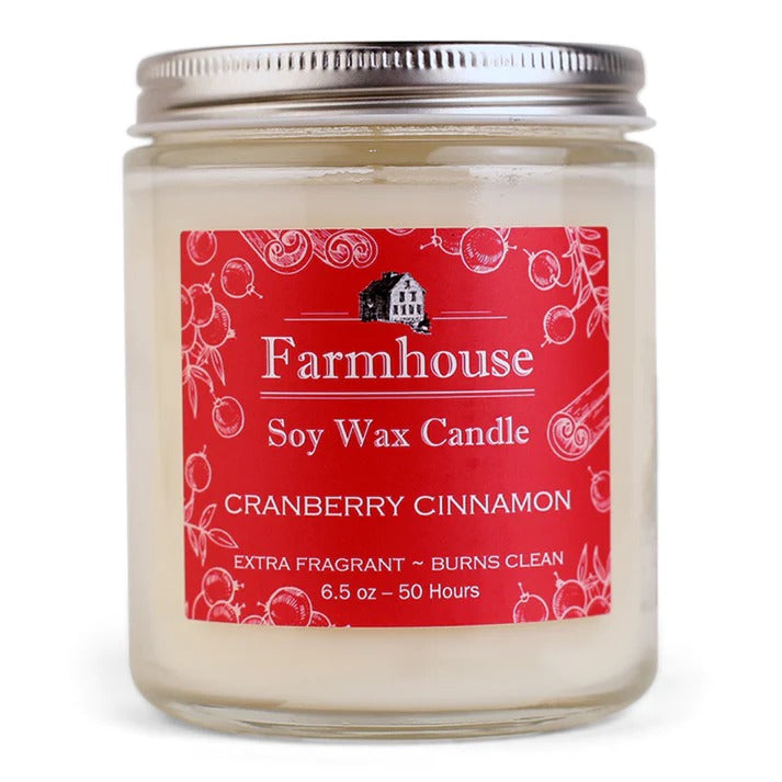 Soy Candle - 6.5oz - Cranberry Cinnamon by Homeportonline