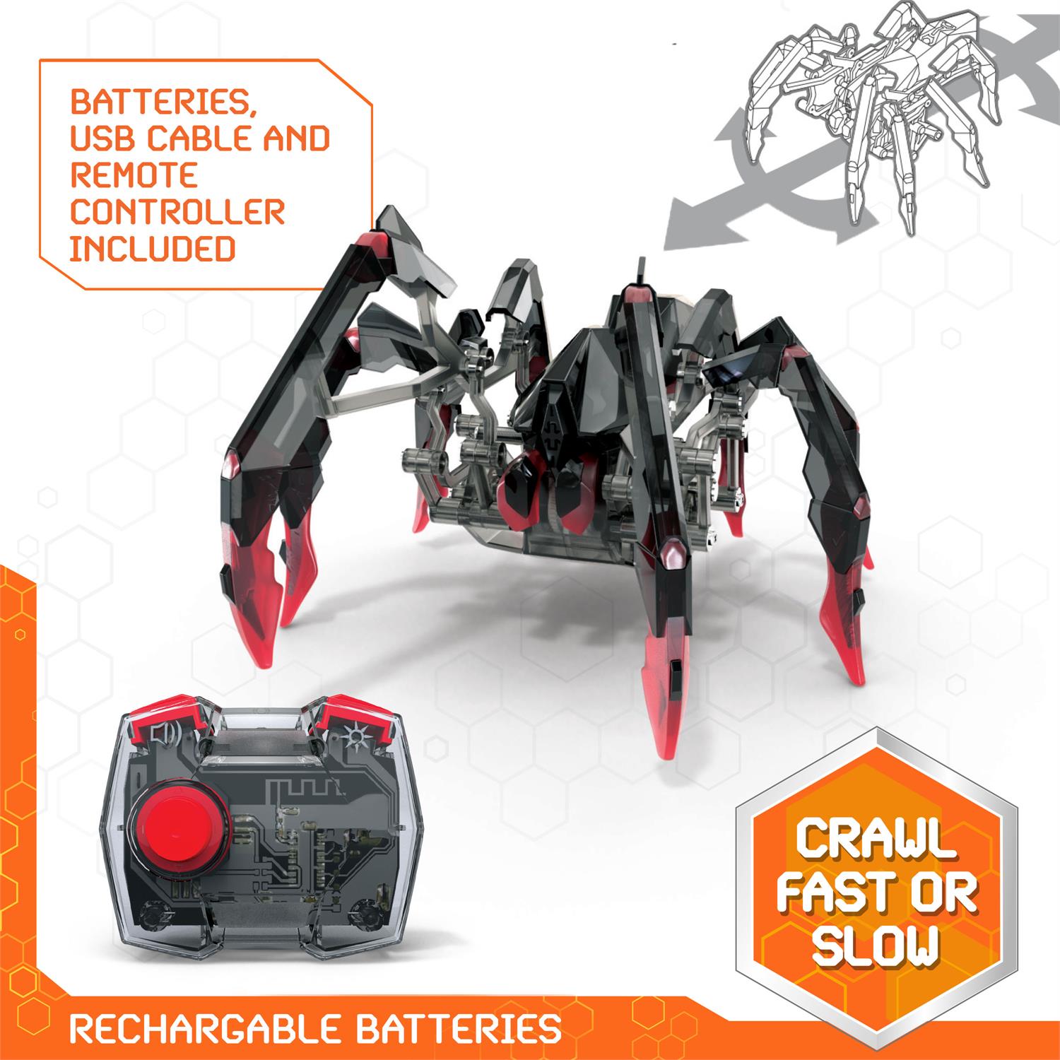 Hex Bots Black Widow Spider Remote Control by Homeportonline