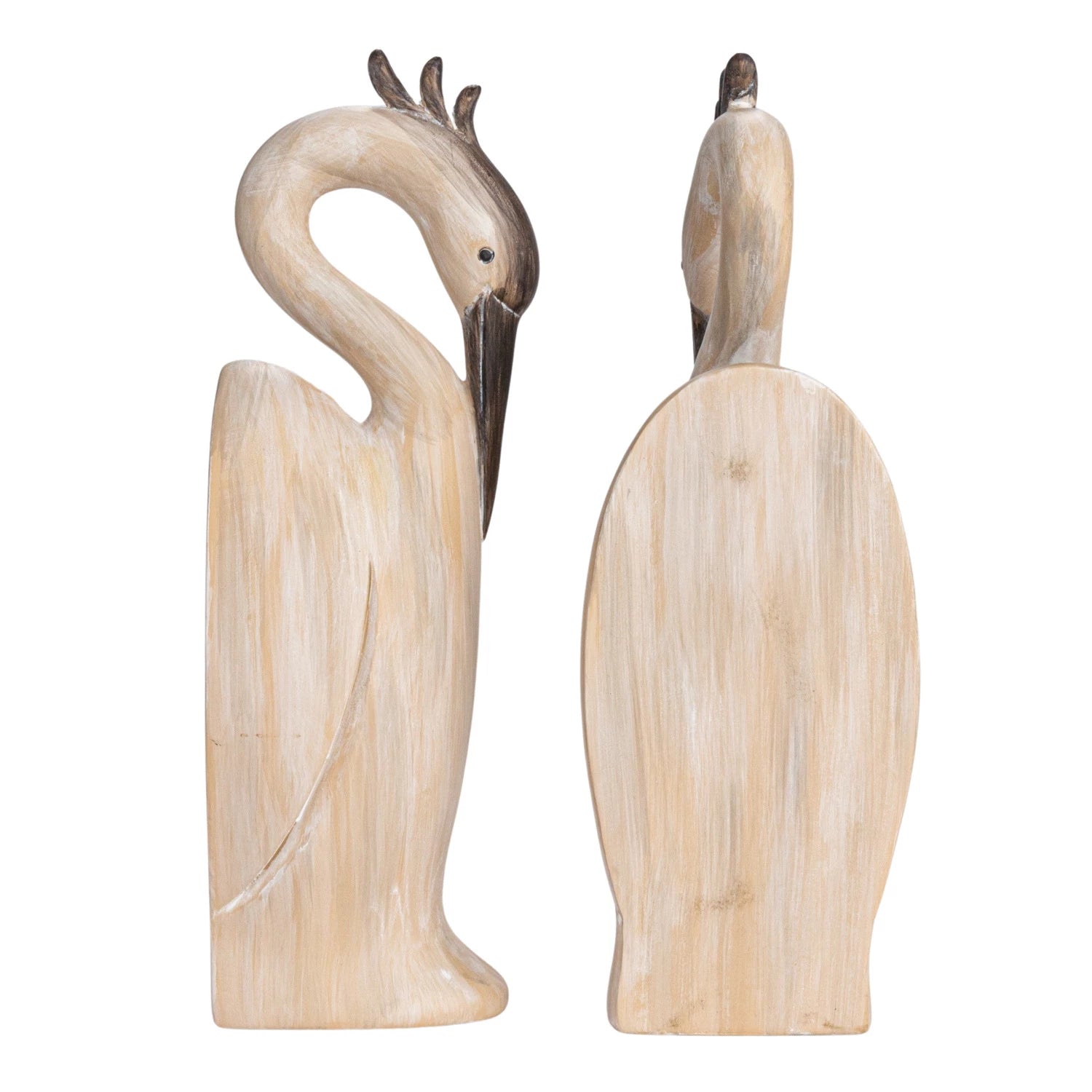 Bookends Resin Heron Shape Cream Color 10"h (Sold as Pair) by Homeportonline