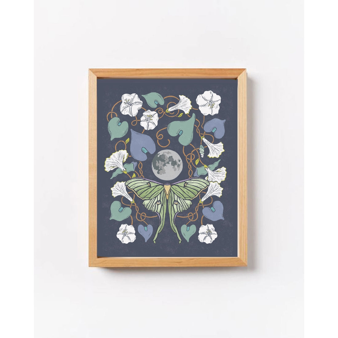 Luna Moth Moonflower Art Print (8x10)