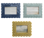 Frame Resin Scalloped Double Layered 3 Colors Available Holds 4"x 6" (Sold Individually) by Homeportonline