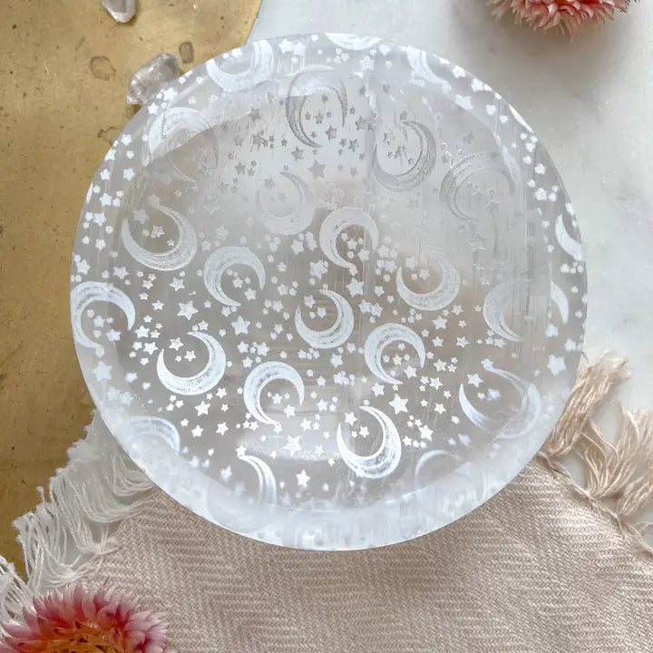 Celestial Selenite Crystal Jewelry Bowl Trinket Dish