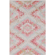 Anika 5'3" X 7'3" Rug Aqua and Bright Pink by Homeportonline