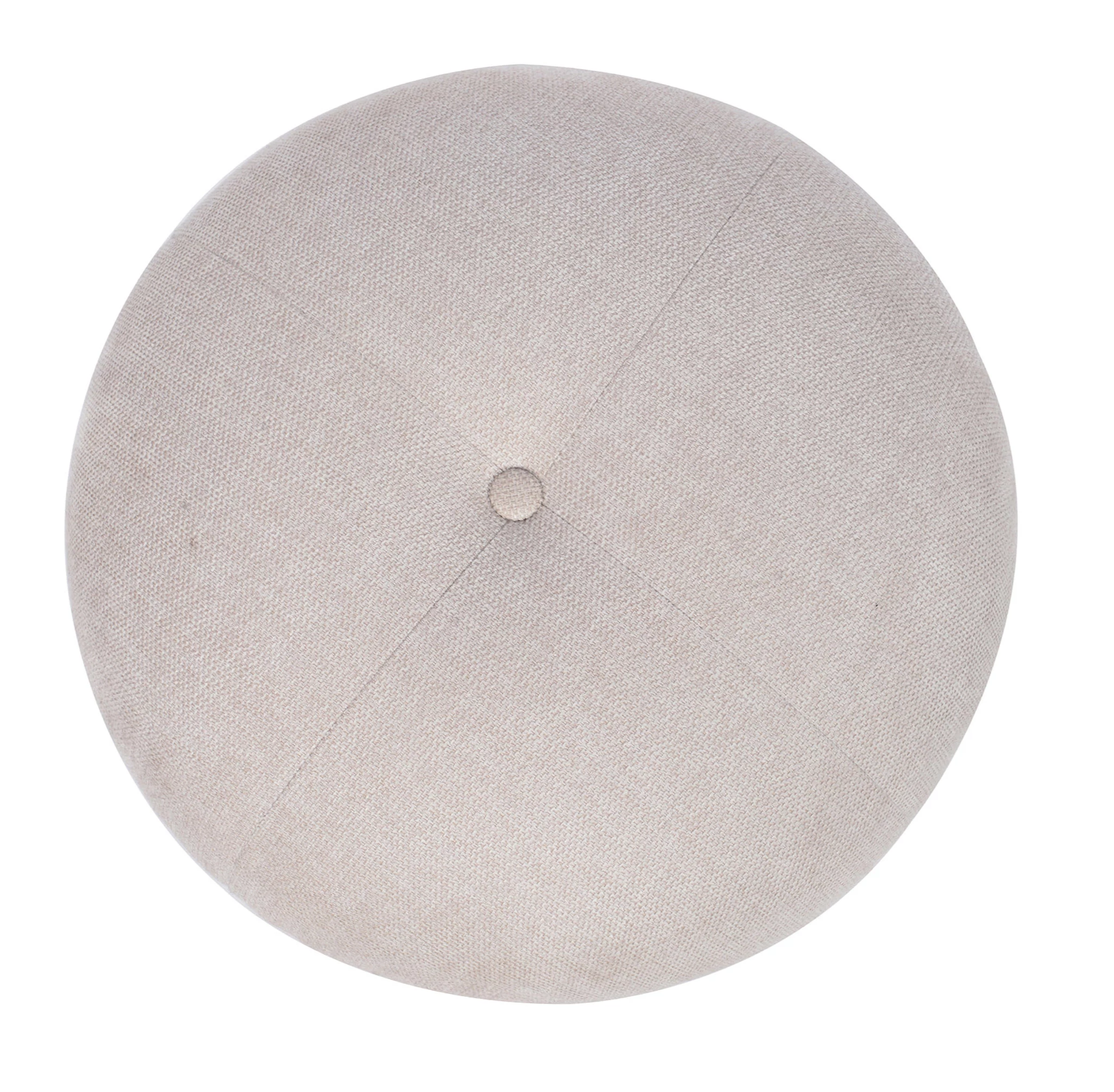 Stool Upholstered Round Linen Colored Button Tuft 17.75"h by Homeportonline