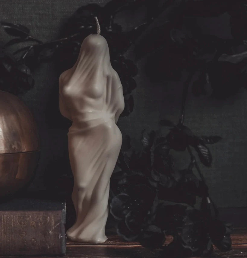 Full Veiled Woman Pillar Candle