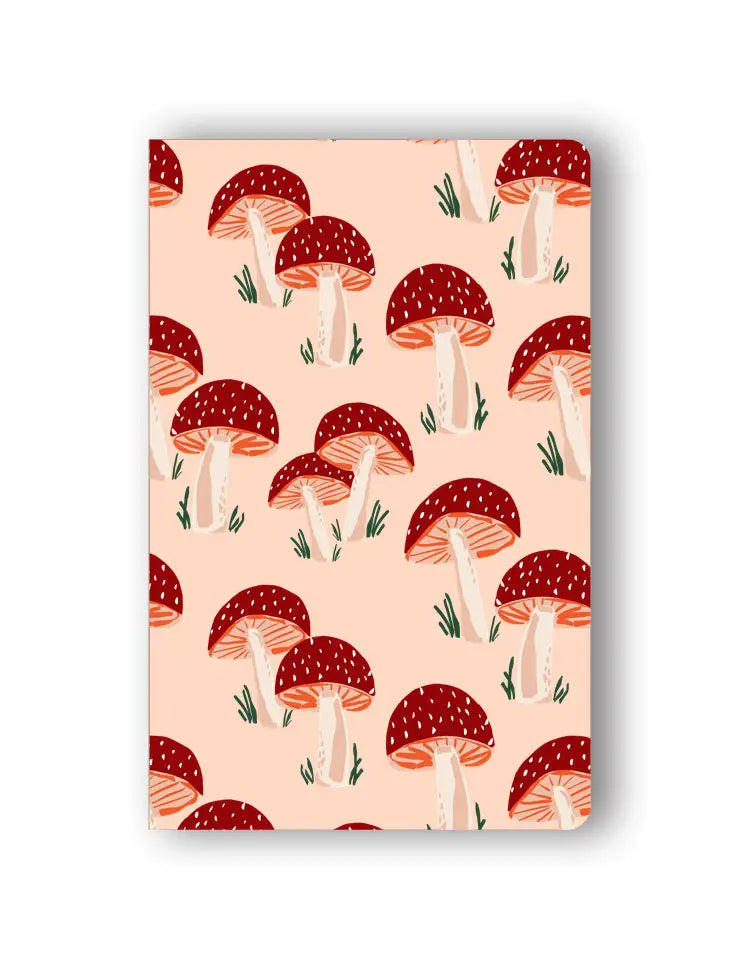 Peach Mushrooms classic layflat notebook by Wild Lark