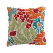 Pillow Flowers Tufted Multi Color 20" Square by Homeportonline