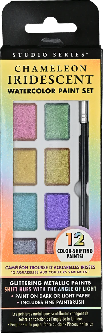 Art Center Paint Set Watercolor 12 Color Chameleon Iridescent by Homeportonline