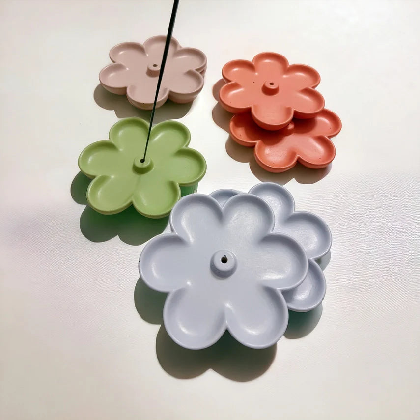 Colorful Concrete Flower Incense Holder
