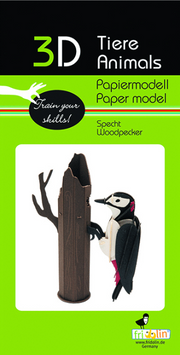 3D Paper Model Kit Woodpecker by Homeportonline