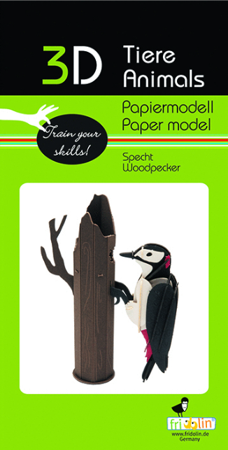 3D Paper Model Kit Woodpecker by Homeportonline