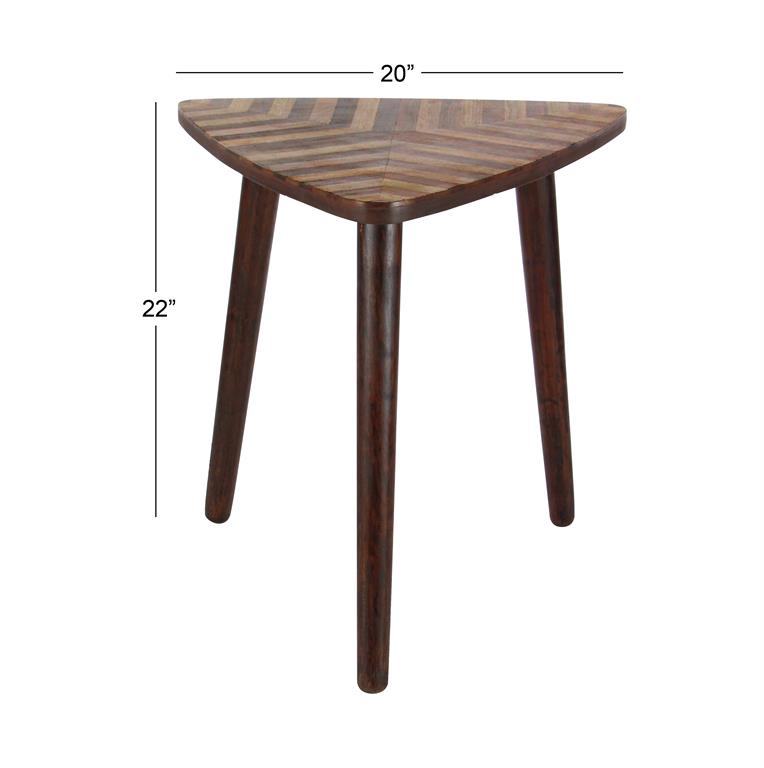 Table Wooden Triangle Accent 20in W X 22in H by Homeportonline
