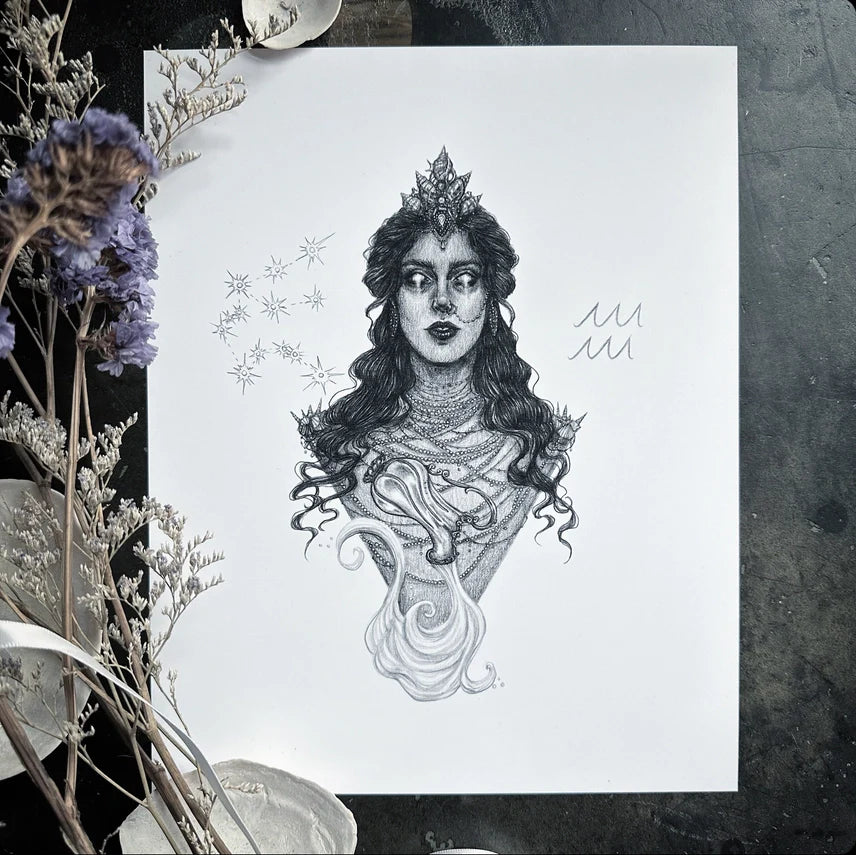 Zodiac Goddess Fine Art Print - Astrology