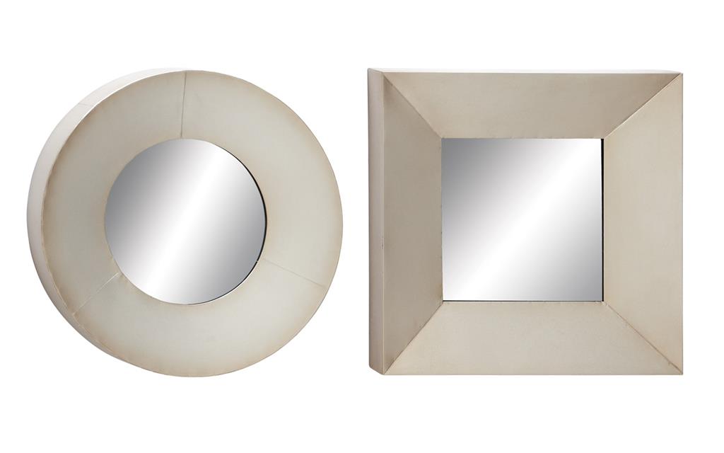 Mirror Metal Ivory Finish - Square - Sold Individually by Homeportonline