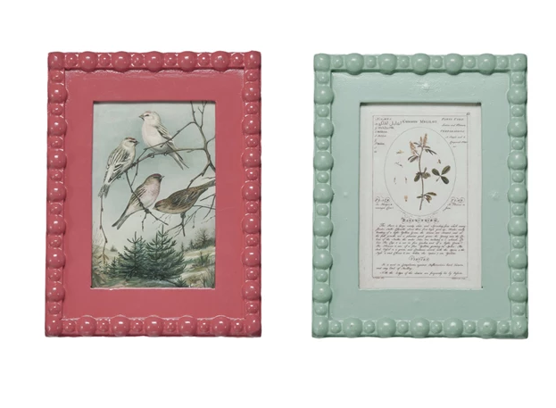 Frame Wood Hobnail Aqua or Hot Pink 5" x 7" (Sold Individually) by Homeportonline