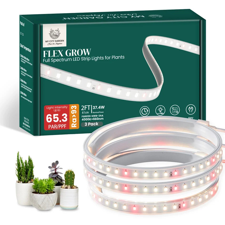 Flex Grow - Silicone Tube Led Grow Light, 4000K - 3pcs Set