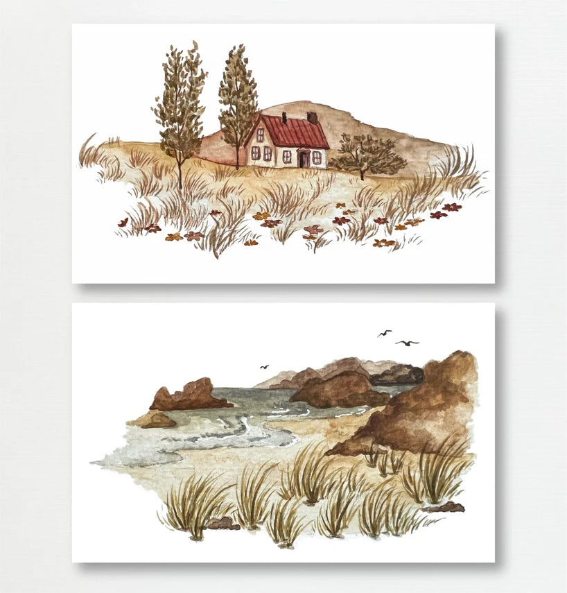 Tiny Watercolor Landscapes Art Prints - 4x6