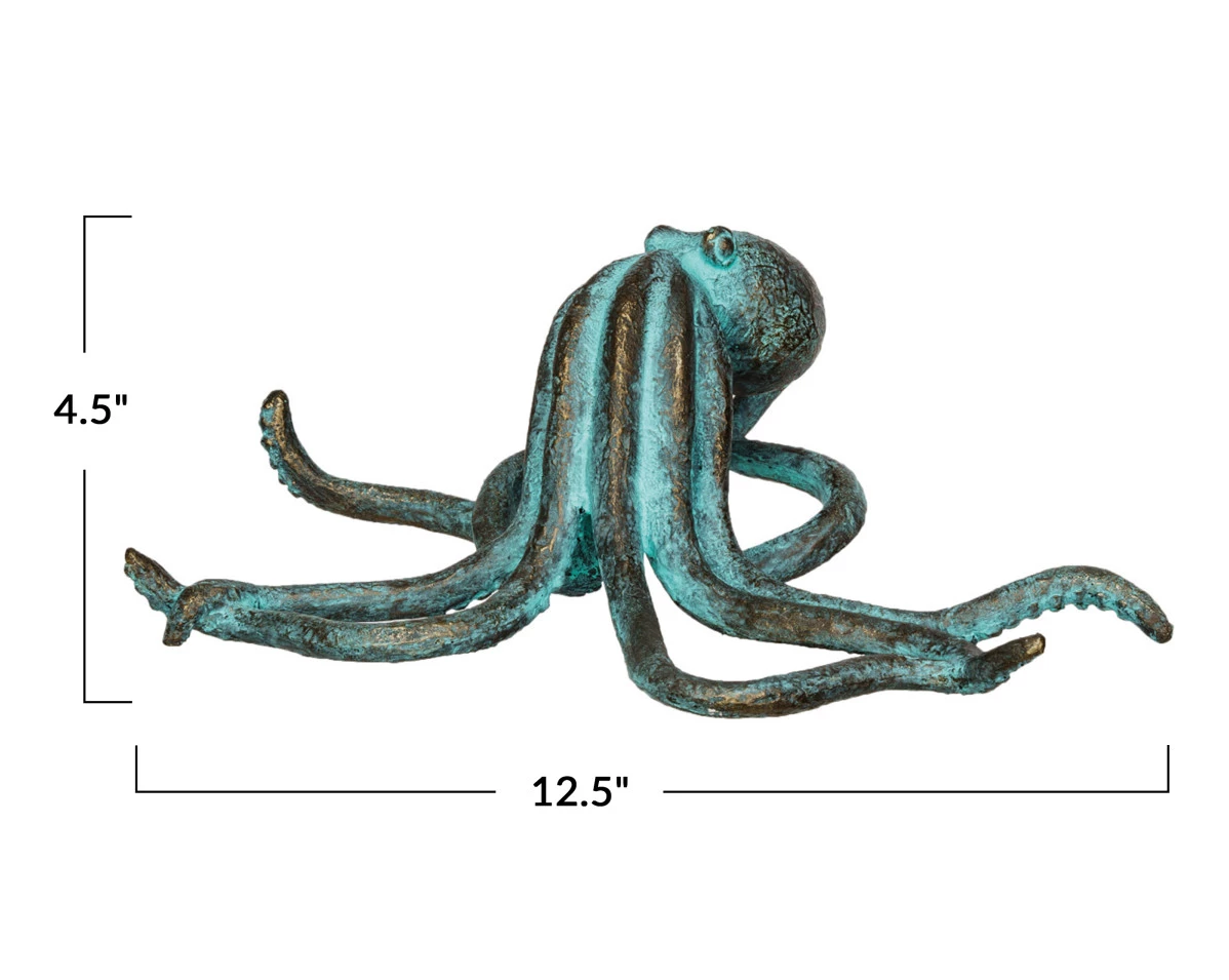 Decorative Resin Octopus 12.5" Long by Homeportonline