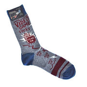 Blue Q Mens Video Game Socks Men's Crew, Grey/Blue, OS